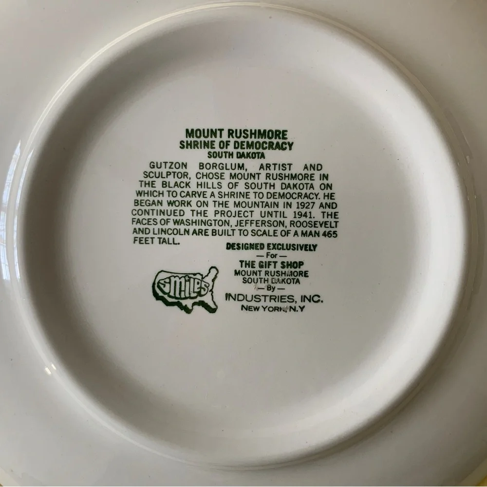 USA, BUNDLE BONANZA. MT. RUSHMORE ceramic plate. - Picture 5 of 5